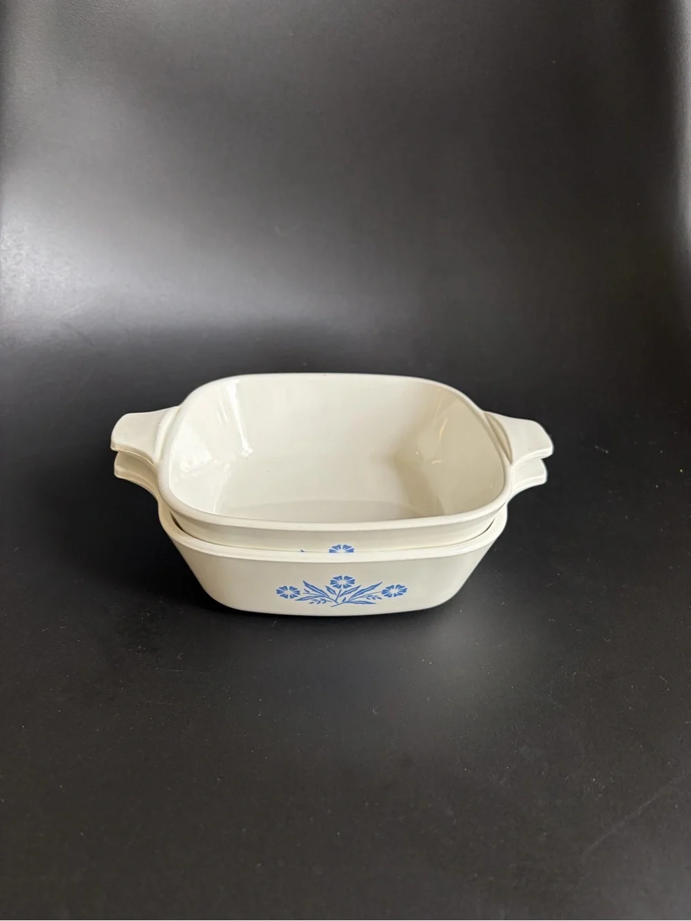 Two Petite Pans by Corning in Cornflower Blue P-41, set of 2